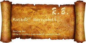 Ratkó Bernadett névjegykártya