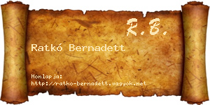 Ratkó Bernadett névjegykártya
